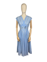 Load image into Gallery viewer, Original 1950's Blue and White Stripe Sundress with Bow Detail - Bust 34 35