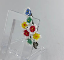 Load image into Gallery viewer, 1930s 1940s Tiny Glass Floral Brooch in Red, Green, Blue and Yellow