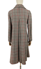 Load image into Gallery viewer, Fabulous Vintage 1970's does 1940's Houndstooth Check Wool Coat in Black, White and Red - Bust 34 35 36