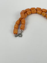 Load image into Gallery viewer, Original Vintage Necklace Duo - Coral Coloured Glass and Orange Plastic - Vintage Jewellery