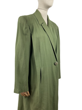 Load image into Gallery viewer, Original 1940's Volup American Made Green Lightweight Wool Crepe Coat - Bust 46 48