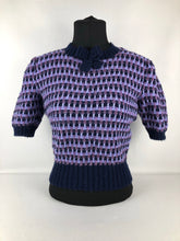 Load image into Gallery viewer, Reproduction 1940s Waffle Stripe Jumper Knitted from a Wartime Pattern - B 38 39 40 41 42