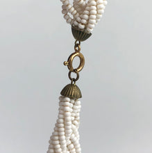 Load image into Gallery viewer, 1940s 1950s White Glass Beaded Necklace with Twisted Strands