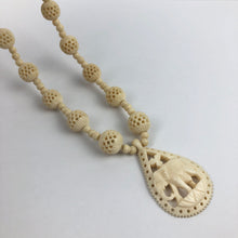 Load image into Gallery viewer, 1930s or 1940s Carved Bone Elephant Necklace