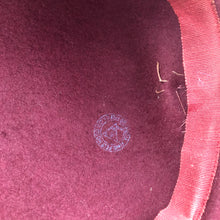 Load image into Gallery viewer, 1930s Burgundy Felt Hat with Grey and Burgundy Feather Trim