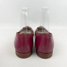 Load image into Gallery viewer, Original 1950’s Burgundy Leather Summer Sandals with Openwork Sides - UK 4 4.5 *