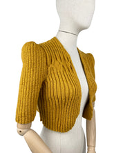 Load image into Gallery viewer, Reproduction Hand Knitted Bolero in Mustard - Bust 36 38 40