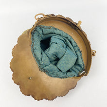 Load image into Gallery viewer, Original 1920s Painted Celluloid Frame Gold Fabric Evening Bag