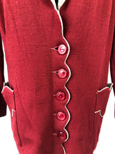 Load image into Gallery viewer, Original 1940s CC41 Machine Knitted Cardigan in Burgundy and Grey - B40 42