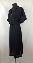 Load image into Gallery viewer, 1940s Black Volup Day Dress Deadstock with Original Tag - Bust 50 52