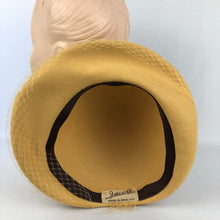 Load image into Gallery viewer, Original 1940s Ochre Felt Hat by Jacoll - Incredible Piece