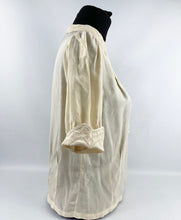 Load image into Gallery viewer, Original 1930s Silk Blouse with Charming Details - Lace Work and Fagoting - AS IS Bust 32 33 34