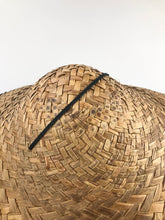 Load image into Gallery viewer, Original 1940s or 1950s Statement Straw Hat with Black Trim