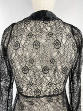 Load image into Gallery viewer, Original 1930s Black Lace Tunic Blouse with Asymmetrical Finish - Bust 32 33 34