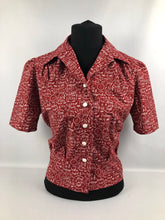 Load image into Gallery viewer, 1940s Reproduction Christmas Blouse in Riley Blake Cotton - Bust 38" 40"