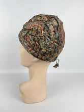 Load image into Gallery viewer, Fabulous Original 1920's Pleated Cloche in Vibrant Shades with Bow Trim *