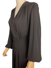 Load image into Gallery viewer, Original 1940's Black Crepe Balloon Sleeved Evening Gown - Bust 35 36