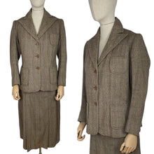 Load image into Gallery viewer, Original 1930's Stylish Dark Brown and Light Brown Tweed Walking Suit - Bust 38