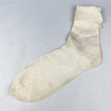 Load image into Gallery viewer, 1930s 1940s British Made Cream Cotton Rayon Socks - CWS Lastex