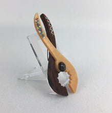 Load image into Gallery viewer, 1930s 1940s Early Plastic and Wood Nutcracker Brooch with Painted Detail