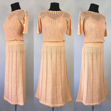 Load image into Gallery viewer, Original 1930s Crochet Skirt and Top Set - B34