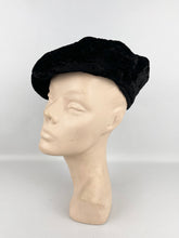 Load image into Gallery viewer, Original 1930's Inky Black Velvet Seamed Beret - Charming Little Hat