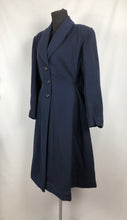 Load image into Gallery viewer, 1940s Volup Fit and Flair Princess Coat in Navy Wool - Bust 38 40 42