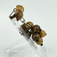 Load image into Gallery viewer, Original 1940's Wooden Dangling Cluster of Beads Brooch - Perfect for Autumn