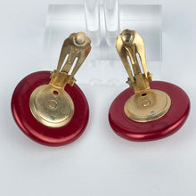 Load image into Gallery viewer, Vintage Metallic Red Hong Kong Made Clip-on Earrings