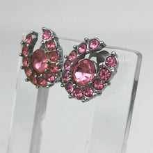 Load image into Gallery viewer, Vintage Pink Paste Lucky Horseshoe Clip on Earrings