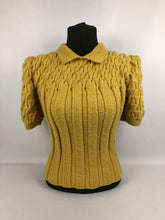 Load image into Gallery viewer, Reproduction 1940s Rib and Cable Knit Jumper - B36 40