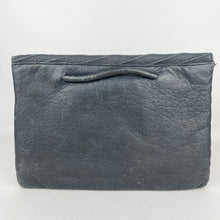 Load image into Gallery viewer, Original 1930's Midnight Blue Seamed Leather Clutch Bag with Handle  *