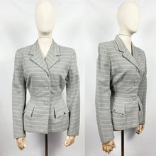 Load image into Gallery viewer, Original 1950s Trewarne Jacket in Grey and White Stripe - Slightly Wounded - Bust 36