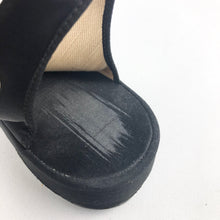 Load image into Gallery viewer, CC41 Black and Silver Satin Low Wedge Shoes - UK 6
