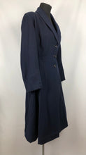 Load image into Gallery viewer, 1940s Volup Fit and Flair Princess Coat in Navy Wool - Bust 38 40 42