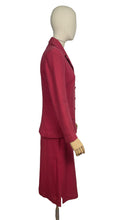 Load image into Gallery viewer, Original 1940's American Made Raspberry Pink Wool Suit by Glen Maid of New York - Bust 34 36
