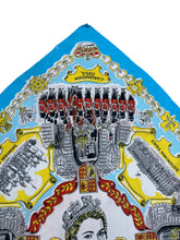 Load image into Gallery viewer, Original 1953 Queen Elizabeth II Coronation Commemorative Scarf with QEII Portrait in Centre.