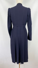Load image into Gallery viewer, Original Late 1930s Midnight Blue Evening Coat with Embroidered Detail and Double Button Collar - Bust 34 35