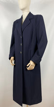 Load image into Gallery viewer, Original 1940s Blue Wool Coat with Fabulous Spiderweb Buttons - Bust 36 37 38