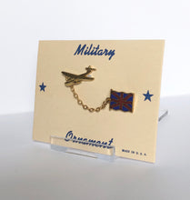 Load image into Gallery viewer, 1940s Patriotic Flag and Military Aeroplane Brooch Set