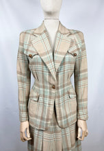 Load image into Gallery viewer, AS IS Original 1930s or 1940s Lightweight Wool Check Suit in Duck Egg, Mocha and Cream - Bust 34 35