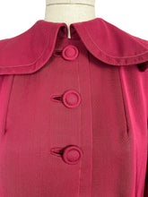 Load image into Gallery viewer, 1940s Rich Red Gaberdine Coat with Pockets - Shawl Collar - Great Swing Coat - Bust 38 40 42 *