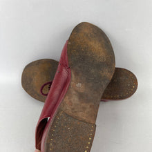 Load image into Gallery viewer, Original 1940's Oxblood Red CC41 Lace Up Wedge Sandals - UK 4 4.5