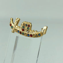 Load image into Gallery viewer, Vintage Gondola Brooch Set With Multicoloured Paste