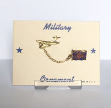 Load image into Gallery viewer, 1940s Patriotic Flag and Military Aeroplane Brooch Set