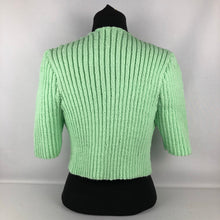 Load image into Gallery viewer, 1940s Reproduction Hand Knitted Bolero in Spring Green - B36 37 38 39 40
