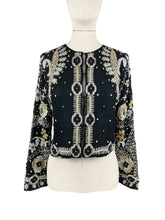 Load image into Gallery viewer, Original 1930's Black Chiffon and Silk Heavily Beaded Evening Jacket - Stunning Piece - Bust 32 33 34