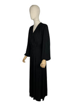 Load image into Gallery viewer, Original 1940's Black Crepe Balloon Sleeved Evening Gown - Bust 35 36