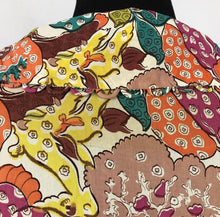 Load image into Gallery viewer, 1940s Bold Floral Dress in Pink, Teal, Chartreuse and Brown - Bust 34 35 35