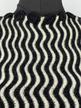 Load image into Gallery viewer, Original 1940s Black and White Wavy Knit Jumper - Bust 30 31